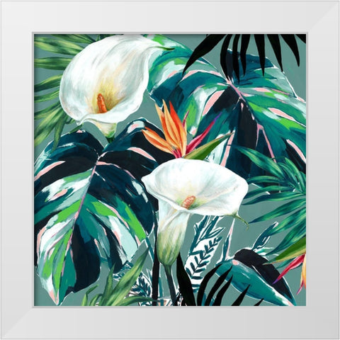 White Lily Paradise  White Modern Wood Framed Art Print by Isabelle Z