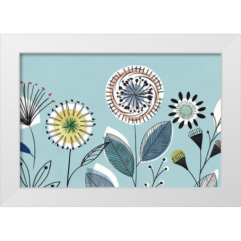 Scandi Florals I  White Modern Wood Framed Art Print by Isabelle Z