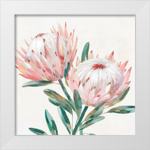 King Protea I White Modern Wood Framed Art Print by Isabelle Z