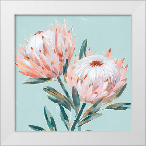 King Protea I Mint Version  White Modern Wood Framed Art Print by Isabelle Z