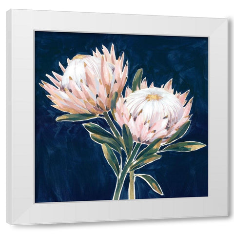 King Proteas  White Modern Wood Framed Art Print by Isabelle Z