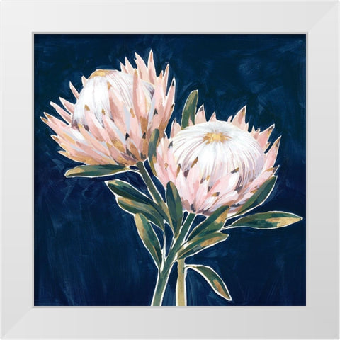 King Proteas  White Modern Wood Framed Art Print by Isabelle Z