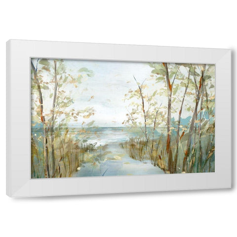 Beach Lookout  White Modern Wood Framed Art Print by Isabelle Z