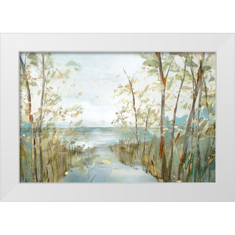 Beach Lookout  White Modern Wood Framed Art Print by Isabelle Z