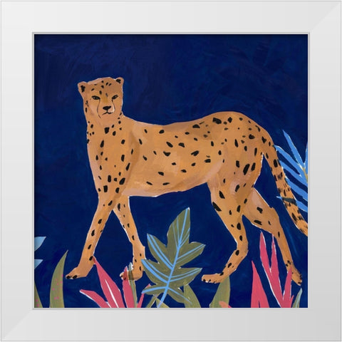 Cheetah I  White Modern Wood Framed Art Print by Isabelle Z
