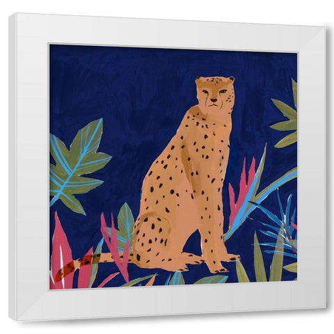 Cheetah II  White Modern Wood Framed Art Print by Isabelle Z