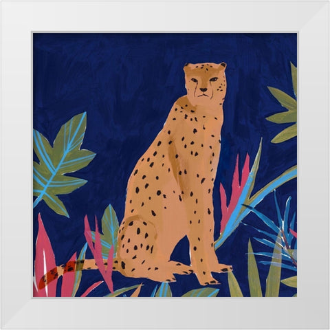 Cheetah II  White Modern Wood Framed Art Print by Isabelle Z
