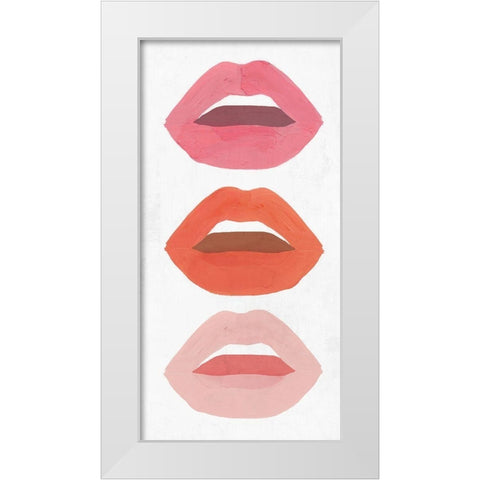 Red Lips I  White Modern Wood Framed Art Print by Isabelle Z