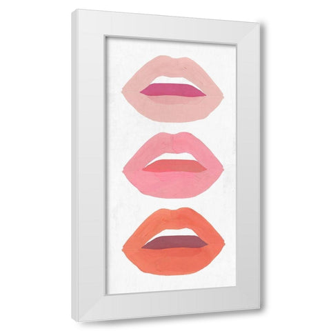 Red Lips II   White Modern Wood Framed Art Print by Isabelle Z