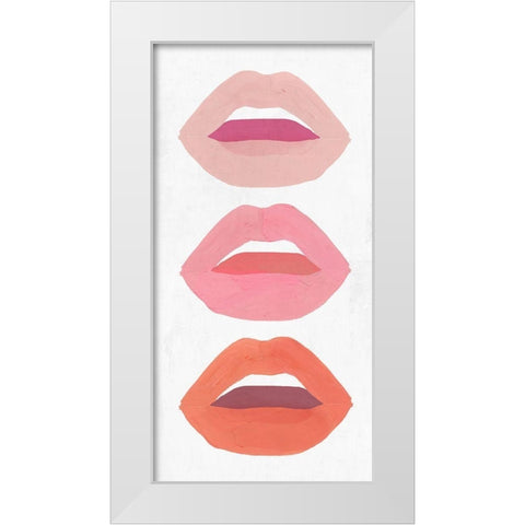 Red Lips II   White Modern Wood Framed Art Print by Isabelle Z