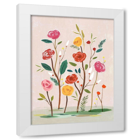 Pink Efflorescence  White Modern Wood Framed Art Print by Isabelle Z