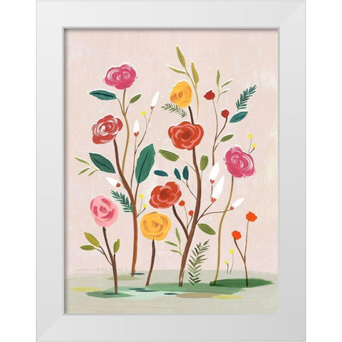 Pink Efflorescence  White Modern Wood Framed Art Print by Isabelle Z