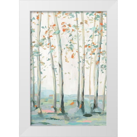 Emerald Forest I  White Modern Wood Framed Art Print by Isabelle Z
