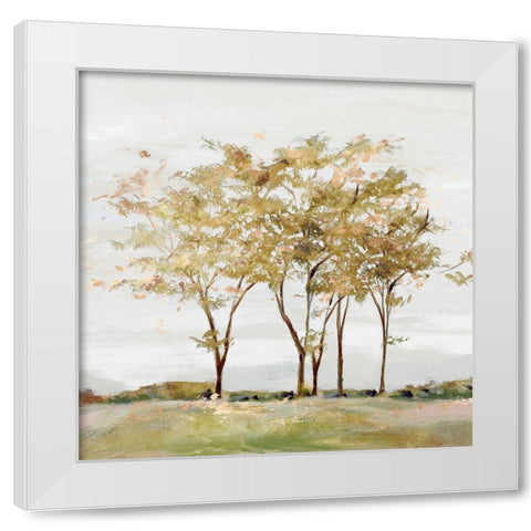 Golden Acre Wood  White Modern Wood Framed Art Print by Isabelle Z