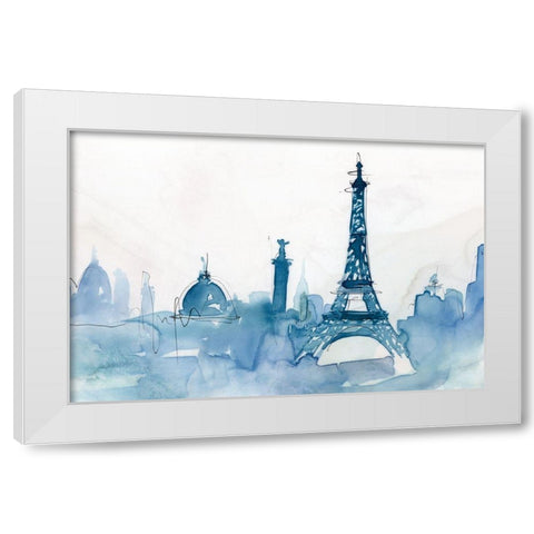 Ocean Blue Paris  White Modern Wood Framed Art Print by Isabelle Z