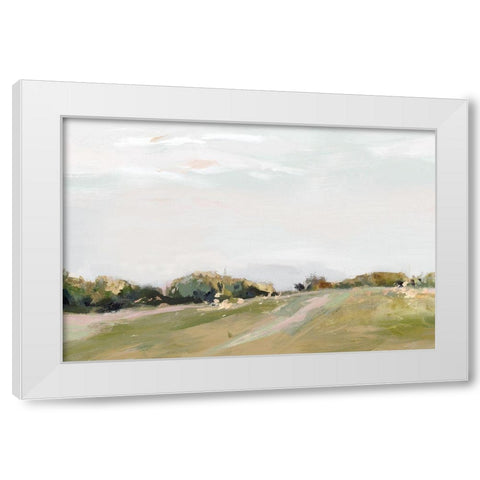 Golden Grasslands  White Modern Wood Framed Art Print by Isabelle Z