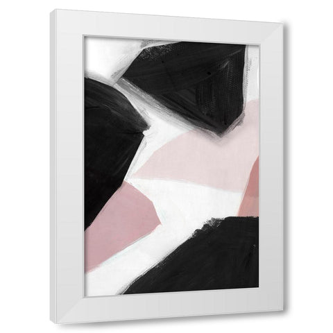 Pink and Black II  White Modern Wood Framed Art Print by Isabelle Z