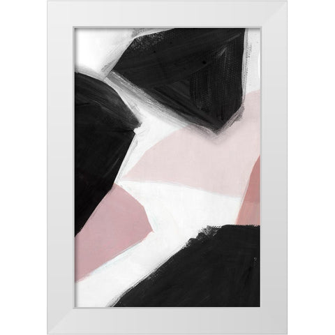 Pink and Black II  White Modern Wood Framed Art Print by Isabelle Z