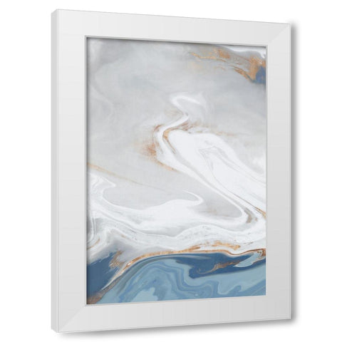 Blue Velour II  White Modern Wood Framed Art Print by Isabelle Z