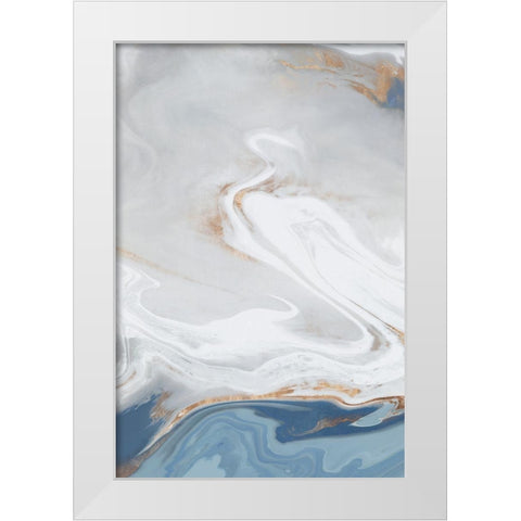 Blue Velour II  White Modern Wood Framed Art Print by Isabelle Z