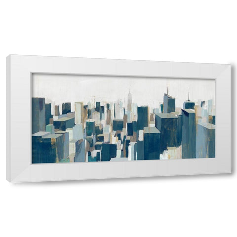 The City  White Modern Wood Framed Art Print by Isabelle Z