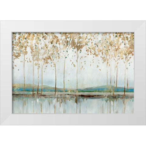 Golden Whisper White Modern Wood Framed Art Print by Isabelle Z