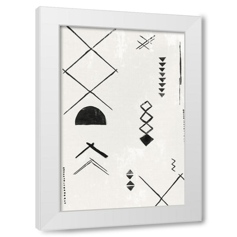 African Motifs II White Modern Wood Framed Art Print by Isabelle Z