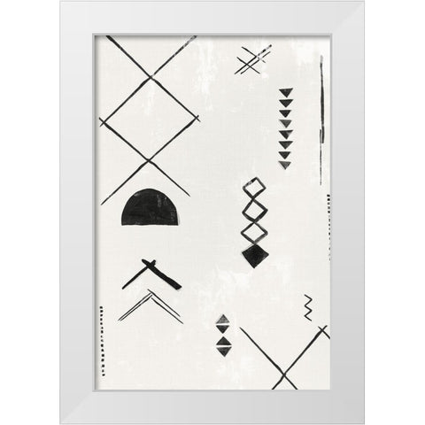 African Motifs II White Modern Wood Framed Art Print by Isabelle Z