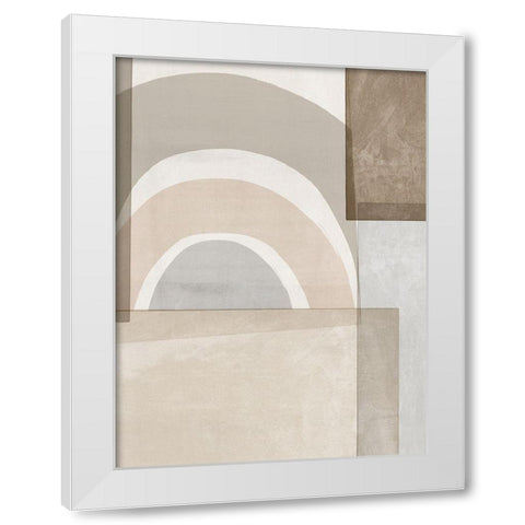 Beige Color Blocks White Modern Wood Framed Art Print by Isabelle Z