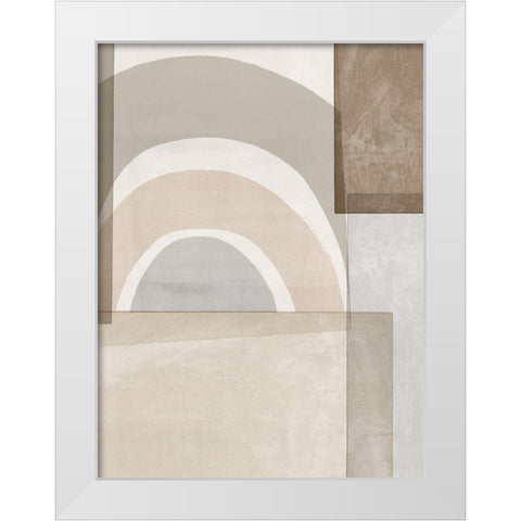 Beige Color Blocks White Modern Wood Framed Art Print by Isabelle Z