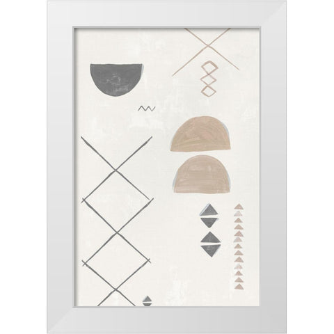 Ancient Fabric I White Modern Wood Framed Art Print by Isabelle Z
