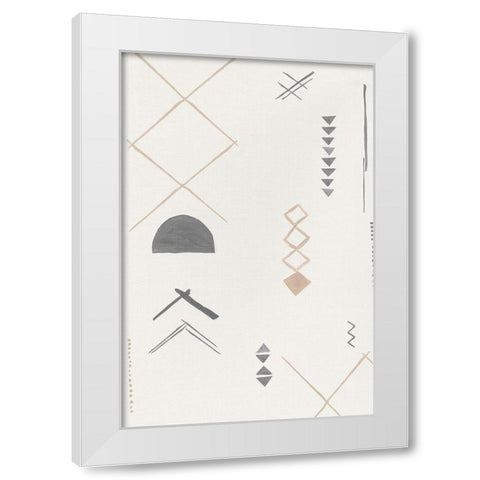 Ancient Fabric II White Modern Wood Framed Art Print by Isabelle Z