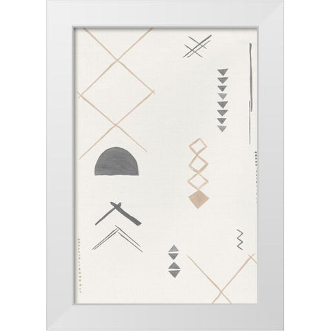 Ancient Fabric II White Modern Wood Framed Art Print by Isabelle Z