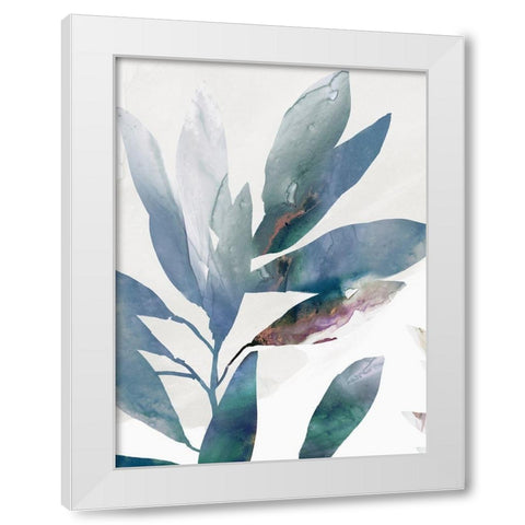 Indigo Sprig I White Modern Wood Framed Art Print by Isabelle Z