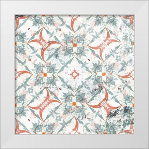 Porcelain Ornate White Modern Wood Framed Art Print by Isabelle Z