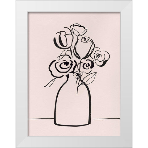 Juliet Bouquet White Modern Wood Framed Art Print by Isabelle Z