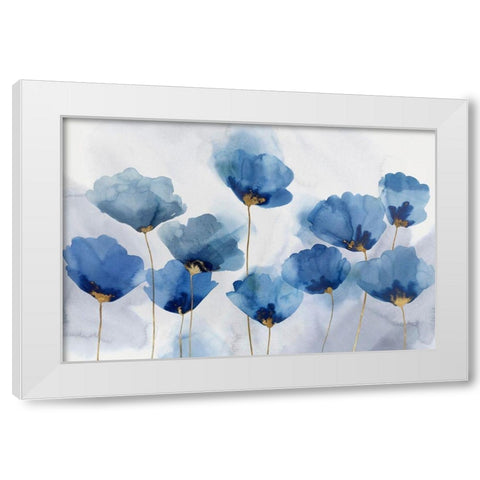 Azure Gathering White Modern Wood Framed Art Print by Isabelle Z