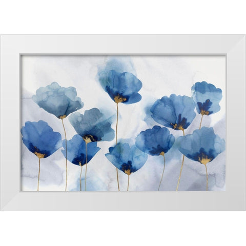 Azure Gathering White Modern Wood Framed Art Print by Isabelle Z