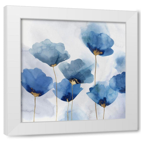 Pretty in Blue I White Modern Wood Framed Art Print by Isabelle Z