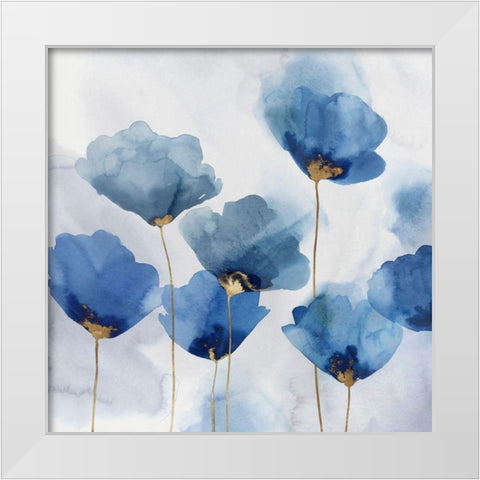 Pretty in Blue I White Modern Wood Framed Art Print by Isabelle Z