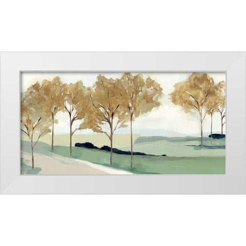 Pathway to the Sea - Ochre  White Modern Wood Framed Art Print by Isabelle Z