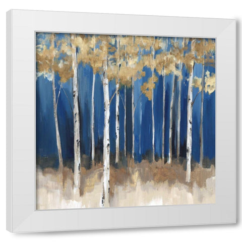 Midnight Indigo White Modern Wood Framed Art Print by Isabelle Z