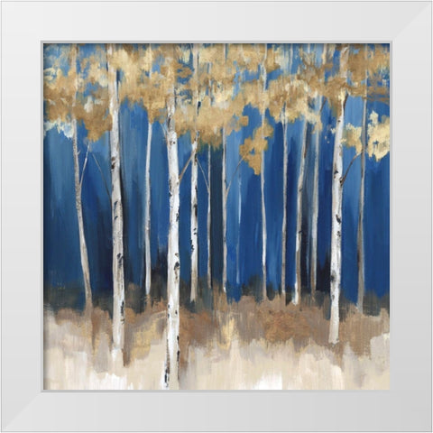 Midnight Indigo White Modern Wood Framed Art Print by Isabelle Z