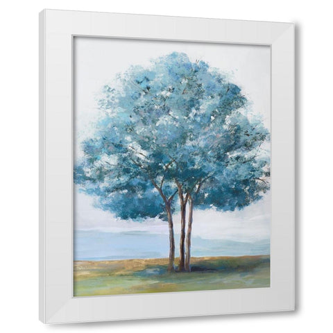Blue Crown White Modern Wood Framed Art Print by Isabelle Z