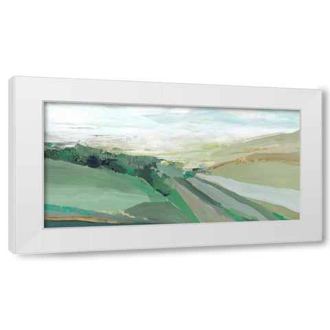 West Green Hills White Modern Wood Framed Art Print by Isabelle Z