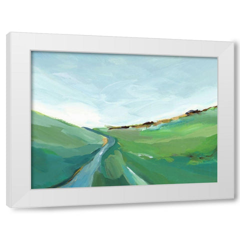 Emerald Hills White Modern Wood Framed Art Print by Isabelle Z