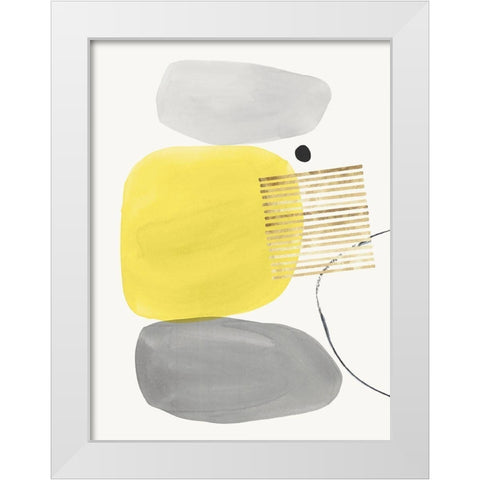 Pistachio Dreams II Yellow Version White Modern Wood Framed Art Print by Isabelle Z