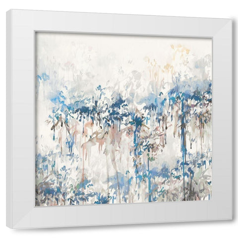 Ivy Blue Garden White Modern Wood Framed Art Print by Isabelle Z