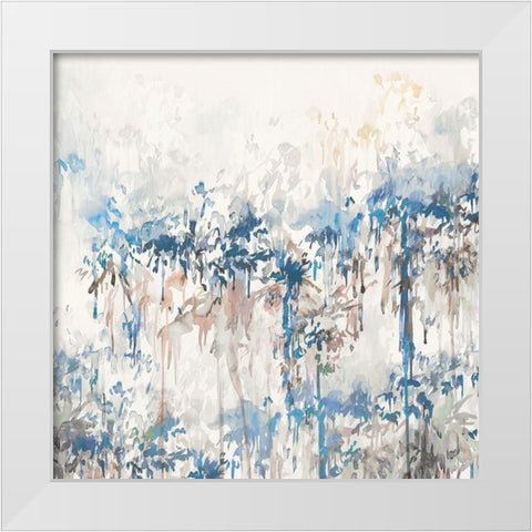 Ivy Blue Garden White Modern Wood Framed Art Print by Isabelle Z