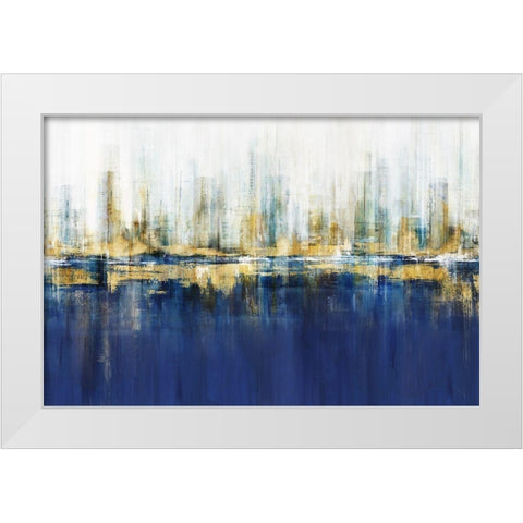 Ultramarine Horizon  White Modern Wood Framed Art Print by Isabelle Z